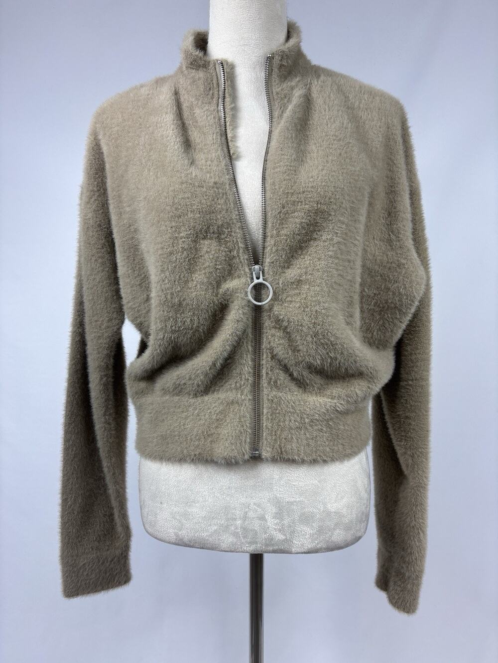 Gymshark x Whitney Simmons Full Zip Jacket Cement Brown Taupe Size Medium